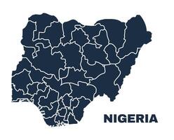 Nigeria map flat border outline vector
