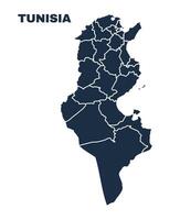 Tunisia map flat border outline vector