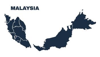 Malaysia map flat border outline vector