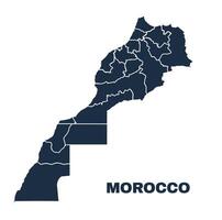 Morocco map flat border outline vector