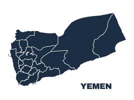 Yemen map flat border outline vector