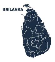 Srilanka map flat border outline vector