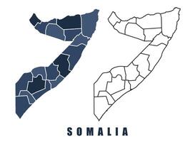 Somalia map regions border outline set vector