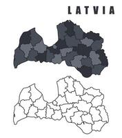 Latvia country map simple flat outline illustration set vector