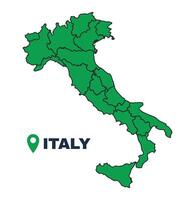 Italy simple flat illustration map vector