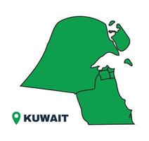 Kuwait simple flat illustration map vector