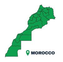 Morocco simple flat illustration map vector