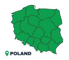 Poland simple flat illustration map vector
