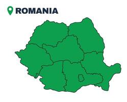 Romania simple flat illustration map vector