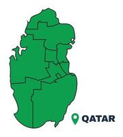 Qatar simple flat illustration map vector
