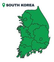 South Korea simple flat illustration map vector