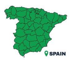 Spain simple flat illustration map vector