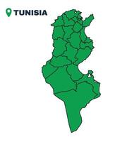 Tunisia simple flat illustration map vector