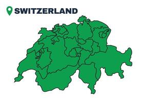 Switzerland simple flat illustration map vector