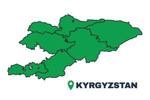 Kyrgyzstan simple flat illustration map vector
