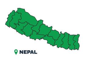 Nepal simple flat illustration map vector