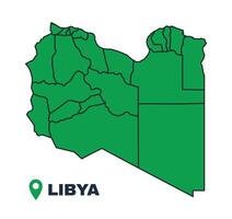 Libya simple flat illustration map vector