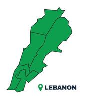 Lebanon simple flat illustration map vector