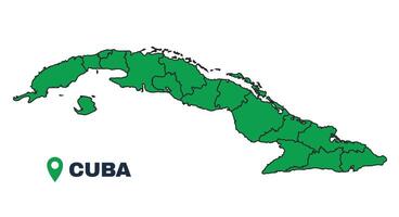 Cuba simple flat illustration map vector