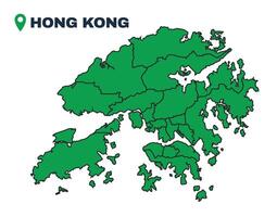 Hong Kong simple flat illustration map vector