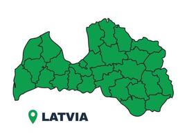 Latvia simple flat illustration map vector