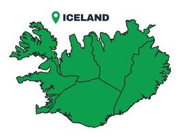 Iceland simple flat illustration map vector