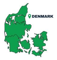 Denmark simple flat illustration map vector
