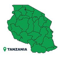 Tanzania simple flat illustration map vector