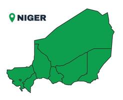 Niger simple flat illustration map vector