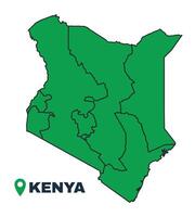 Kenya simple flat illustration map vector
