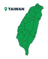 Taiwan simple flat illustration map vector