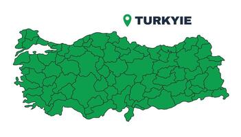 Turkiye simple flat illustration map vector