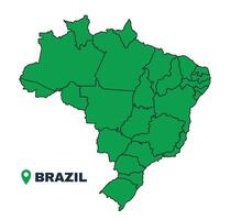Brazil simple flat illustration map vector