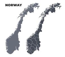 Norway grey political map simple flat illustration set vector