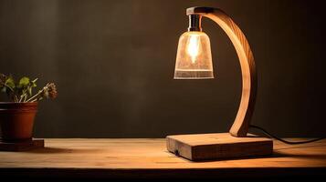 rustic lamp desk photo