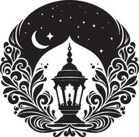 Ramadan Kareem Lantern and Moon Design vector