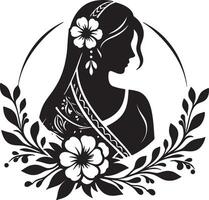 Traditional Indian Saree Featuring Floral Patterns vector