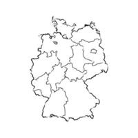 drawing of a map of the German federal State of Germany vector