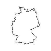 drawing of the map of the developed state of Germany vector