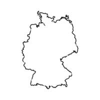 drawing of a map of the German state of Germany vector