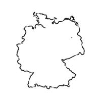 black and white sketch of the map of the developed state of Germany vector