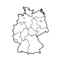 drawing of the map of the Federal Republic of Germany vector