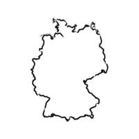 sketch of the map of the federal state of Germany vector