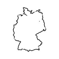 map of Germany black and white sketch vector