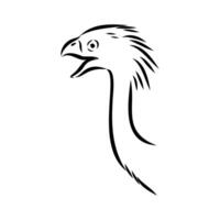 avimim dinosaur head drawing vector