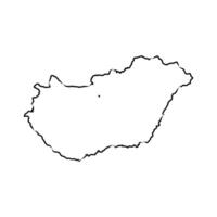 map of the European state of Hungary sketch vector
