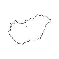 map of the unitary State of Hungary drawing vector