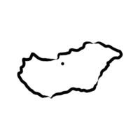 map of the unitary state of Hungary black and white sketch vector