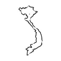 map of the unitary state of Vietnam sketch vector