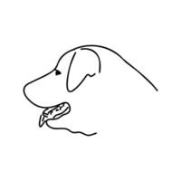 sketch of the head of the guard Turkish shepherd dog Karabash vector
